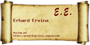 Erhard Ervina névjegykártya